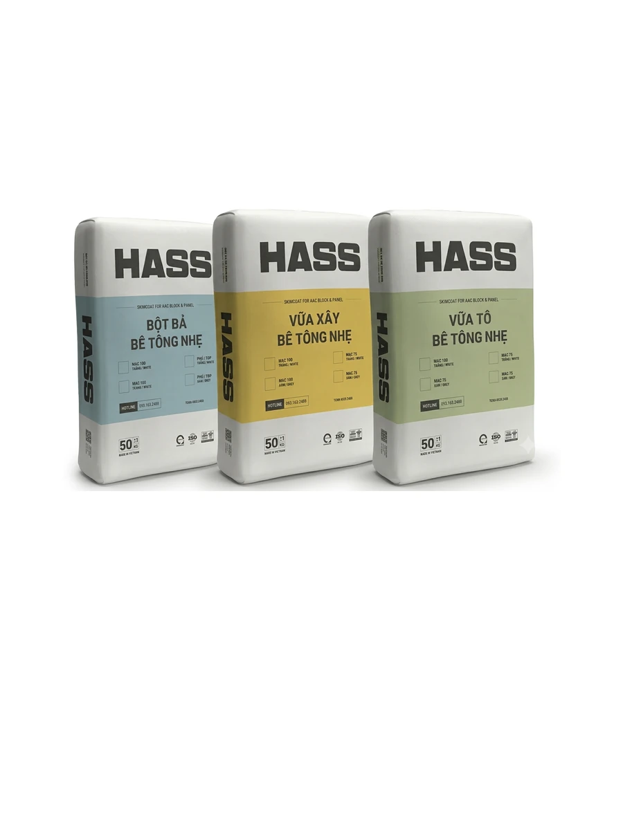 HASS Mortar — vữa xây, vữa tô và bột bả